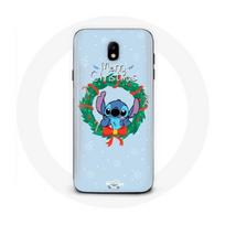 Coque pour Samsung Galaxy J5 2017 Stitch neige joyeux Noël bleu