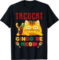 Cinco De Meow Taco Cat Mexican Cinco De Mayo Cat Lovers Unisex T-Shirt S