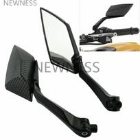 Motor Mirror Scooter E-Bike Rearview Mirrors Electrombile Back Side Convex Mirror 8mm 10mm Carbon Fiber Universal cafe racer black