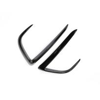 For Tesla Model Y ABS Front Fog Lamp Eyebrow Wind Knife Decoration Matte Black Carbon Fiber Modification Automobile Repacking MY-Bright black