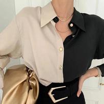 Senoviniai marškiniai, moteriški elegantiški biuro moteriški palaidinukai Y2k korėjietiško stiliaus ilgomis rankovėmis, negabaritinės moteriškos palaidinės One Size