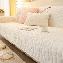 Pieno Aksomo Žiemos Sofos Pagalvėlė Sutirštinta Neslystanti Sėdynės Pagalvėlė Naujas Sofos Užvalkalas Atlošo Rankšluostis 70*70cm beige