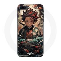 Dėklas iPhone 8 Plus - Maniacase - Demon Slayer Tanjiro - Lankstus - Juodas - Anime