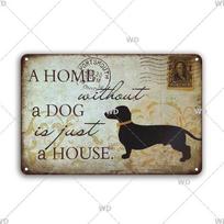 Dog Vintage Tin Signs Decorative Plaque Retro Metal Plate for Home Living Room Man Cave Cafe Farm Retro Poster Wall Art Decor 20x30cm
