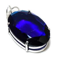 Natural London Blue Topaz Gemstone 925 Sterling Silver Pendant 2.05  F6R49