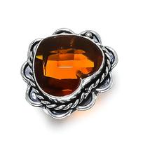 Natural Honey Topaz Gemstone Handmade 925 Sterling Silver Gift Ring Size 8 G0B76
