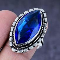 Natural London Blue Topaz Gemstone Handmade 925 Steling Silver Ring Size 9 g4k69