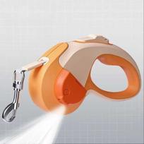5M LED Dog Leash Retractable for Small Medium Dogs Roulette Nylon Dog Harness Extension with Poop Bags Dispenser Dog Accessories 3M oranžinė