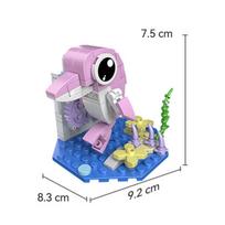 Small particle building blocks underwater world octopus and dolphin children's educational assembly toy Pack of 1 red