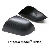 For Tesla Model 3 Model Y Original Rearview Mirror Cover Real Carbon Fiber Rear View Mirror Shell Auto Styling Protector Part Model 3-Matte