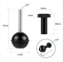 1 inch Ball Head Adapter Adjustable 1/4  M5 Screw Anti-loose Base for GoPro SLR Underwater Diving Photography Camera Accessory