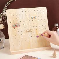 Medinis pegboard stendas papuošalų laikiklis organizatorius auskarams pardavimui 132 Holes
