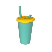Edible Silicon Milky Tea Cup Reusable Drop-Resistant Use Children's Straw Cup Environmental Protection Handy Water 350ml žalia