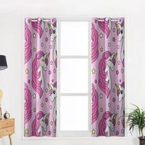Mielas animacinis vienaragis žvaigždės gyvūnai prabangios namų užuolaidos namų reikmenys svetainė miegamasis individualios užuolaidos 135W x 60H(cm)