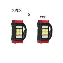 2 vnt nešiojamas galingas saulės LED žibintuvėlis su COB darbo lemputėmis USB įkraunamas rankinis 4 apšvietimo režimai lauko saulės žibintuvėlis Orange S 2pcs