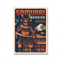 Hong Kong Travel Agency Japanese Samurai Art Poster Print Buddhist Wall Canvas Belief Abstract Retro Paintint Room Home Decor 21x30cm No Framed