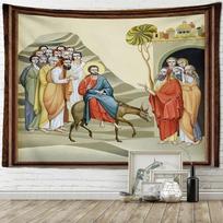 Jėzus Angelas Vaikai Gobelenas Sienų Pakabinimas Religija Vintažinis Menas Mistinis Hipis Tapez Namų Dekoras Fono Audinys 95x70cm
