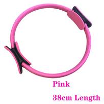 38cm Yoga Fitness Pilates Ring Women Girls Circle Magic Dual Exercise Home Gym Workout Sports Lose Weight Body Resistance 6Color Pink
