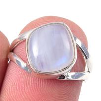 Natural Rainbow Moon Stone Gemstone Handmade 925 Sterling Silver Ring S.6 i9t71 white