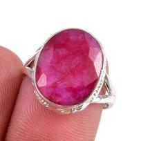 Red Ruby(Simulated) Gemstone Handmade 925 Sterling Silver Jewelry Ring S.7 t7e31