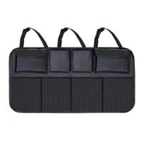Seat Storage Bag Multiple Storage Compartment Multi-Pocket Easy to Install Wear-resistant Fine Stitching Space-saving black