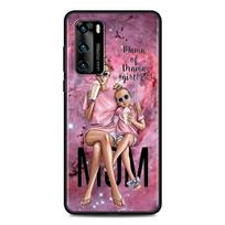 Black Coque, skirta Huawei P Smart Z P30 Y6 P40 Lite E Y7 P20 Pro Y6p Y8p Y9 2019 Y8s TPU telefono dėklo dangtelis mergaitė kūdikiui super mama Huawei P20