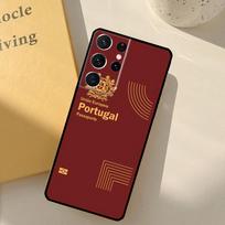 Portugal Passport Print Back Case For Samsung Galaxy S21 Ultra S20 FE S9 S10 S22 Plus Note 10 Plus S22 Ultra Coque Note 20 Ultra red
