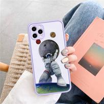 Cute Astronauts Phone Case for iPhone X XR XS 7 8 Plus 11 12 13 pro MAX 13mini Translucent Matte Case 14 Pro Max gray
