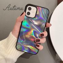 Holographic Trippy Rainbow Phone Case for iPhone 11 12 13 14 Pro Max mini XR XS SE 2020 6S 7 8 Plus Samsung Galaxy S21 S22 Cover Samsung S22ultra black