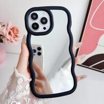For Iphone 15 14 Plus 15 14 13 12 Pro Max 11 Mirror Hybrid Wave-Like Tpu Soft Plain Color Shockproof Phone Case Cover iPhone 15 juoda