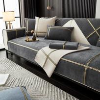 Naujas Šenilinis Kviečio Varpos Rašto Juostinis Sofa Užvalkalas L Formos Sofa Vienspalvis Neslystantis Sofa Užvalkalas Paprastumo Pagalvėlės Atlošo Pagalvės Užvalkalas 70x70cm 1pcs