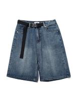 Y2K Wide Leg Trousers Vintage Jeans Women  American Streetwear Casual Washed Pants Korean Fashion Oversize Summer Denim Shorts S mėlyna