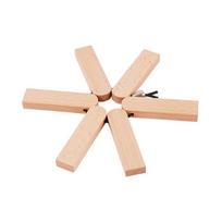 Sulankstomas medinis šilumą izoliuojantis karšto puodo kilimėlis. One Size beige