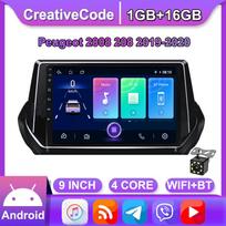 Automobilio radijo GPS navigacinė sistema, skirta Peugeot 2008 208 2019 2020 2 Din Android WiFi automobilio multimedijos grotuvas Automatinis stereofoninis FM radijo galvos blokas 2+32GB 1+16GB