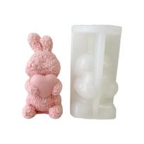 Žvakės silikono formos gipso aromaterapijos žvakių formos Rose Bunny epoksidinės dervos liejimo formos, skirtos namų dekoravimui muilui gaminti savo rankomis