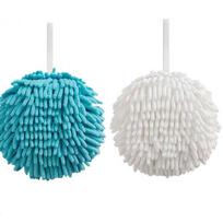 Absorbent Towel Chenille Quick-drying Hanging Kitchen Bathroom Rag Household Towel 2pcs