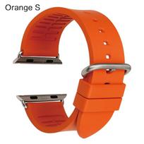 brown fluororubber watches bracelet watch accessories for apple watch bands 42mm 38mm sports watch strap for iwatch 44mm 40mm For Apple Watch 44mm orange