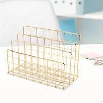 Desk Bookshelf File Folder Sorter Iron Binder Book Holder, Bookend Organizer for Mails Cookbooks, auksas