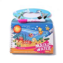 Magiškas vandens piešimo knygelė mažyliams, ankstyvojo ugdymo žaislai, daugkartinio naudojimo magiška piešimo spalvinimo knygelė vaikams, vaikams, Montessori žaislai blue