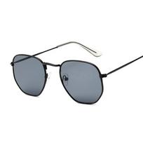 Hexagon Black Sunglasses Woman Brand Designer Small Square Sunglases Man Metal Frame Driving Fishing Sun Glasses Female beige