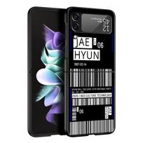 FIRST CLASS PLANE TICKET Phone Case For Samsung Z Flip3 Flip4 Flip5 Shell For Z Flip 3 Flip 5 4 5G Black Hard Folding Cover Galaxy Z Flip 3