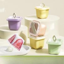 Ledo kubo naminė ledų formelė specialus silikoninis ledų kubelių kūdikių maistas šaldytas ledų kubelio popsicle ledų formelis 4pcs 5.4*5.4*4.6cm