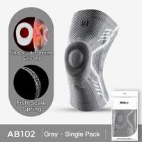 1 Piece Knee Brace Silicone Pads Spring Support High Elastic Breathable Knee Sleeves Protect Meniscus Basketball Sports Guard M gray
