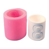 Unique Number Cement Candle Holders Handmade Cement Art Projects Silicone Mold for Crafters Artists and Enthusiasts 8 pink