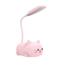 USB Rechargeable LED Desk Lamp for Kid Cute Cat Kawaii Night Lights Flexible Gooseneck Eye-Care Cartoon Small Table Light