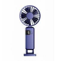 Handheld Electric Fan Portable USB Rechargeable 90° Foldable Fan Mini Air Conditioner Fans Air Cooler Neck Hanging Fan 5 Speed mėlyna