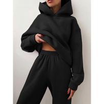 Thickened Long-sleeved Sweater Pants Two-piece Women Trend Casual Fashion Set Plus Size XXXL juoda
