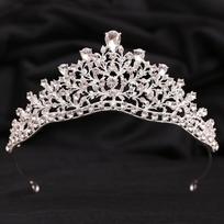 Nuotakos tiara barokinė raudonas cirkonas maža karūna paprasta krištolinė tiara nuotakos vakarėlio galvos juosta beige