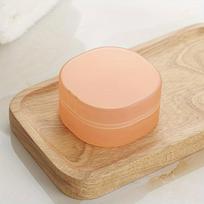 4 Piece Travel Soap Box Portable Soap Dish with Sponge Reservoir One Piece Round Soap Box Outdoor Plastic Soap Box with Lid (Boxed, 4 Colours) oranžinė