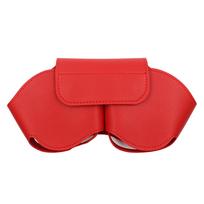 For Wireless Headphone Case Portable Carrying Travel Case Protective Cover Leather Dust Proof Earphone Pouch Bag raudona